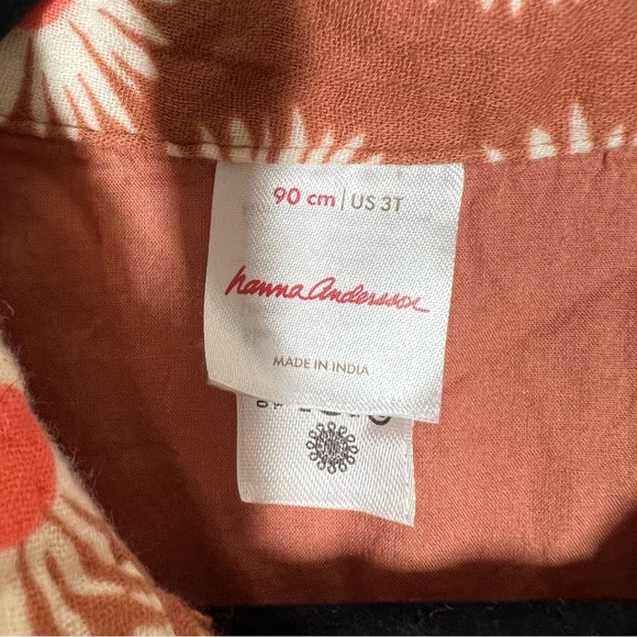 Hanna Andersson Girls Cotton Rust Floral Romper One Piece Size 3T - Picture 5 of 9